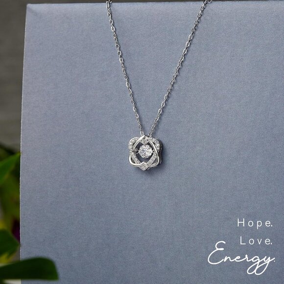 Sterling Silver Interlocking Hearts Necklace Gift for Godmother Godeaughter - Picture 2 of 7